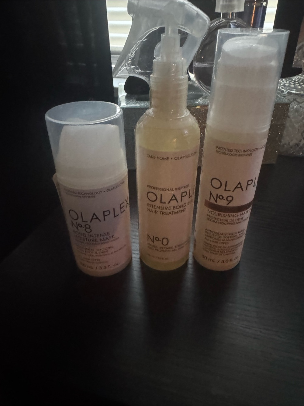 OLAPLEX No.0, No.8 & No.9 Hair Treatment Trio - White/Cream Bottles